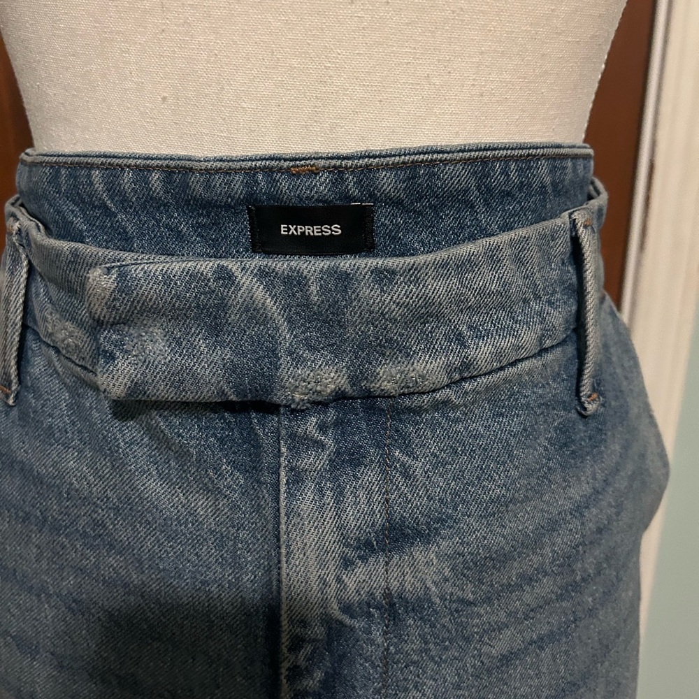 Express wide leg high rise stretch jeans